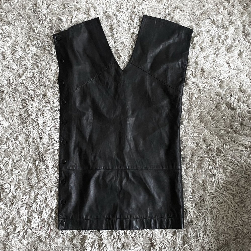 ROBA Black leather shift dress